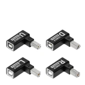 USB 2.0 Yazıcı Adaptör Kablosu - Siyah Üst Kıvrım - USB-B Dişi'den USB-B Erkek'e - 5