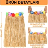 Hawaii Tarzı Hula Eteği – 60 cm Hasır Naturel Etek - 2
