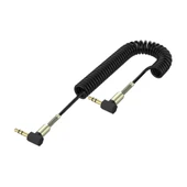 3.5mm Erkek Erkek Ses Aux Kablosu Yaylı Uzatma - Siyah - Düz Yaylı - 1.5 Metre - 11