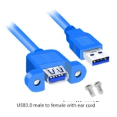 USB 3.0 Uzatma Kablosu - 1.5M - Erkek - Dişi Kulaklı - 1