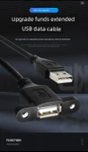 USB 2.0 Uzatma Kablosu - 0.5M - [Klasik] Erkek - Dişi Kulaklı - 6