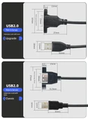 USB 2.0 Uzatma Kablosu - 0.3M - [Klasik] Erkek - Dişi Kulaklı - 5