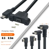 Mini USB Uzatma Kablosu - 0.5m - Aşağı Kıvrım - 2