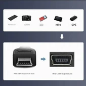 Mini USB Uzatma Kablosu - 0.5m - Aşağı Kıvrım - 8