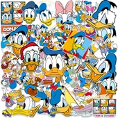 Çizgi Film Donald Duck ve Daisy Sticker Seti - 50 Adet - PVC Malzeme - 3