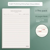 İngilizce Yazma Pratik Kağıdı - Şık İngilizce Pozisyonlama Kağıdı (50 yaprak/kitap) - Model 3 - 1