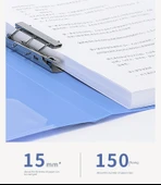 A4 Dosya Klasörü - Uzun Tek Güç Klipsi Cebi - Mavi - 5'li Paket - 9