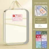 3 Katlı Dosya Çantası - L Tipi Taşınabilir - Açık Sarı - 1
