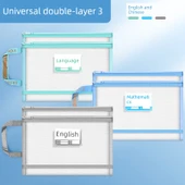 Çift Kat 3'lü Dosya Çantası - Kalınlaştırılmış - Dil + Sayı + İngilizce - 1