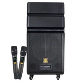 Shile SL-1612B İki El Mikrofonlu-Kumandalı USB/SD/BT/FM Taşınabilir Hoparlör - 1