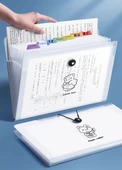 A4 Dosya Çantası - Çok Katmanlı - 12 Kare - Tavşan - Karikatür Etiketler ile - 8
