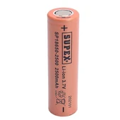 Supex 18650-2500 3.7v 2500 Mah Düz Kafa Li-Ion Pil thumbnail 1