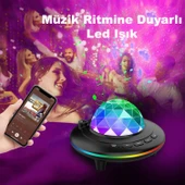 Projeksiyon Gece Lambası Parti Işığı Kumandalı Bluetooth Hoparlör Ses Bombası Yıldızlı Gökyüzü - 3