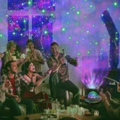 Projeksiyon Gece Lambası Parti Işığı Kumandalı Bluetooth Hoparlör Ses Bombası Yıldızlı Gökyüzü - 6