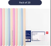 A4 Depolama Kitabı - Kalınlaştırılmış - 20 Paket - Macaron Renk Sistemi - Su Damlası Çubuğu - 5 Renk - 10mm Arka Genişlik - 1