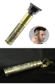 Gold Uçlu Vintage  Şarjlı Traş Makinesi Saç Sakal Ense Çizim Vucüt Kılı Tıraş Makinası - 5