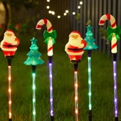 Renkli Noel Dekorasyon Işıkları - Noel Ağacı Yaşlı Adam - Pil ile Çalışan - 1