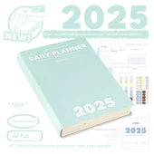 2025 Günlük Planlayıcı Defter - Nane Yeşili - 210 Sayfa - 1