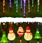Renkli Noel Dekorasyon Işıkları - Noel Ağacı Kardan Adam - Pil ile Çalışan - 8