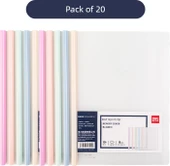 A4 Depolama Kitabı - 20 Paket - Macaron Renk Sistemi - Su Damlası Çubuğu - 5 Renk - 8mm Arka Genişlik - 1