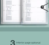 A4 B5 Yenilenebilir Kağıt Defter - B5 - 1 Beyaz Kapağı + 2 Kare + 1 Kare (Toplam 360 Sayfa) - 8