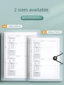 A4 B5 Yenilenebilir Kağıt Defter - B5 - 1 Beyaz Kapağı + 2 Kare + 1 Kare (Toplam 360 Sayfa) - 5