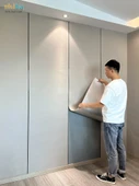 Su Geçirmez Yapışkan Yumuşak Torba Duvar Bezi - Kalın Süt Çayı Rengi - Büyük Boy - 3