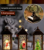 Noel Işıklı Kar Müzik Kutusu - Küçük Yuvarlak Kardan Adam - Bronz - 9