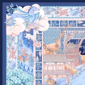 Dunhuang Tarzı İnci Yatay Kartpostallar - Kırmızı Malikanenin Anı - 8