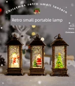 Noel Işıklı Kar Müzik Kutusu - Küçük Yuvarlak Noel Baba - Bronz - 7