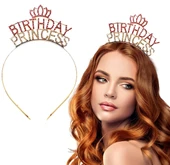 Birthday Princess Kristal Taç – Altın Kaplama - 1