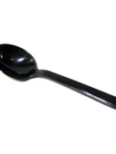 Tek Kullanımlık Plastik Kaşık - Siyah Yuvarlak Başlık Basit 1000 14cm - 5
