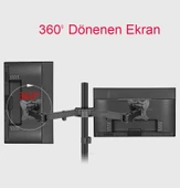 MDS Monitör Standı Çift Kollu Masaüstü Ayarlanabilir 14-32 İnç VESA Uyumlu 7 kg Taşıma Kapasiteli - 6