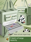 Taşınabilir Kanvas Kız Okul Çantası - Panda - 1 - Çift Kullanım - 2