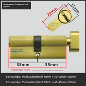 70mm Tam Bakır Kapı Kilidi Silindiri - Demir 3 Kaşık - Blister - 11