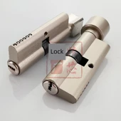 Ahşap Kapı Kilidi Silindiri - Erik Çiçeği Dönüş + Bakır Anahtar - 40-60mm - 7