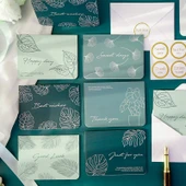 DIY Sanatsal Tebrik Kartları - Yeşil Taze Bitki - 6 Zarf ve Mühürleme Çıkartması thumbnail 2