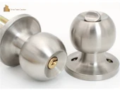 Küresel Kolu Kapı Kilidi - Gümüş - 2.5-4.5cm Kapı Kalınlığı - Anahtarlı - 11
