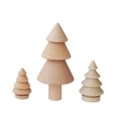 Ahşap Noel Ağacı DIY Boyama Graffiti Oyuncak Süs - Lotus 7cm thumbnail 6