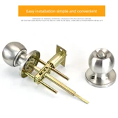 Küresel Kolu Kapı Kilidi - Altın - 5-7cm Kapı Kalınlığı - Anahtarlı thumbnail 2