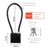 Çelik Tel Kombinasyon Kilidi - Çelik Kablo Anahtarlı Kilit 20cm - 1