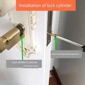 Evrensel 70mm Uzun Kapı Kolu Koruyucu - Erik Butonu Küçük 90 Altın Alüminyum Kasa Bakır İç Çekirdek, 35-45mm Kapı Kalınlığı thumbnail 6