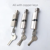 Evrensel 70mm Uzun Kapı Kolu Koruyucu - Erik Butonu Küçük 90 Altın Alüminyum Kasa Bakır İç Çekirdek, 35-45mm Kapı Kalınlığı thumbnail 7