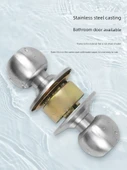 Evrensel Küresel Kapı Kilidi - Fırçalanmış Parlak Krom, 70mm Kilit Marjı, Bakır Çekirdek - 2
