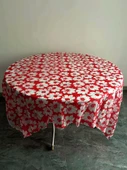 Kare Tek Kullanımlık Masa Örtüsü - Kırmızı Peony - 1.8x1.8 Metre - Model 1 - 5