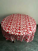 Kare Tek Kullanımlık Masa Örtüsü - Kırmızı Peony - 1.6x1.6 Metre - Model 1 - 6