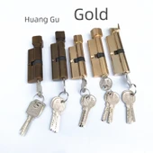 Evrensel 70mm Uzun Kapı Kolu Koruyucu - Erik Butonu Küçük 90 Altın Alüminyum Kasa Bakır İç Çekirdek, 35-45mm Kapı Kalınlığı thumbnail 8