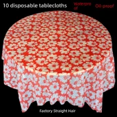 Kare Tek Kullanımlık Masa Örtüsü - Kırmızı Peony - 1.8x1.8 Metre - Model 1 - 9