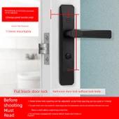 Siyah Panel - Anahtarsız, Universal Alaşım Banyo Kapı Kilidi - 1