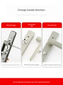 Banyo Kapı Kilidi - Düz Kum Bej Nikel Renk - 110 Aralık - 30 mm Sessiz Dili - Panel Kilitsiz - 3